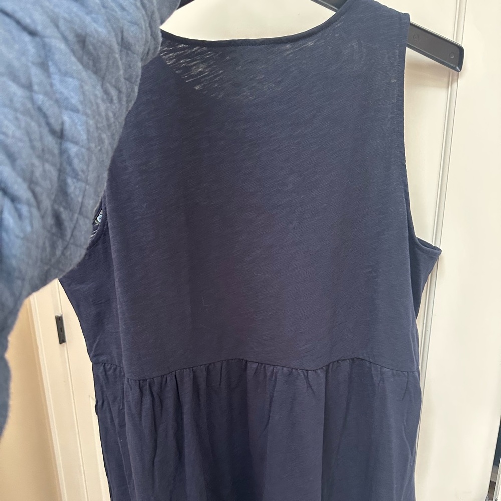 BODEN navy blue embroidered tiered maxi dress floral cotton maxi - Picture 4 of 4